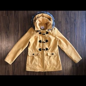 Mossimo Women’s Yellow Hooded Pea Coat